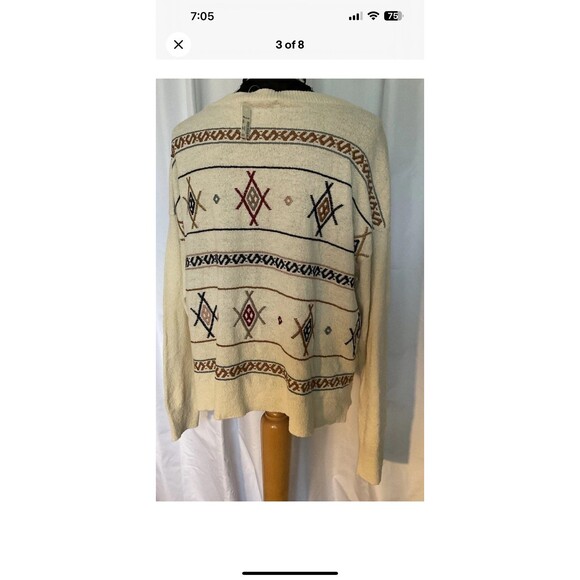 Madewell Womans Embroidered Reseda Pullover Sweater in Eggshell Size Lg NEW/Tags - Picture 3 of 8